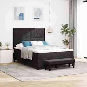Postel s boxspringem s čelo Černá 200 x 160 cm samet - obrázek 1