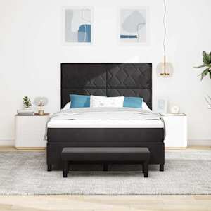 Postel s boxspringem s čelo Černá 200 x 160 cm samet - obrázek 3
