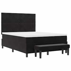 Postel s boxspringem s čelo Černá 200 x 160 cm samet - obrázek 7