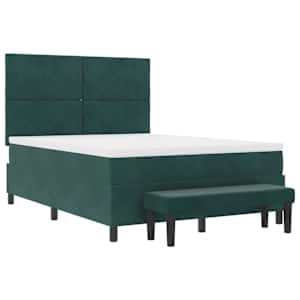 Postel s boxspringem s čelo Tmavě zelená 200 x 160 cm samet - obrázek 7