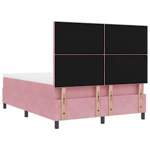 Postel s boxspringem s čelo Růžová 200 x 160 cm samet - obrázek 10