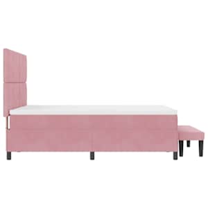 Postel s boxspringem s čelo Růžová 200 x 160 cm samet - obrázek 9