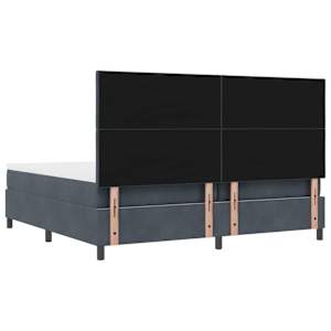 Postel s boxspringem s čelo Tmavě šedá 200 x 200 cm samet - obrázek 9