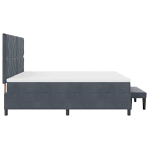 Postel s boxspringem s čelo Tmavě šedá 200 x 200 cm samet - obrázek 8