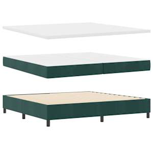 Postel s boxspringem s čelo Tmavě zelená 200 x 200 cm samet - obrázek 4