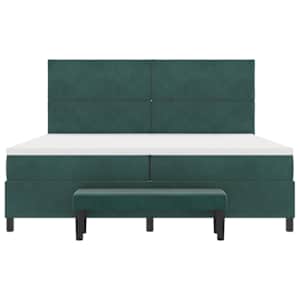 Postel s boxspringem s čelo Tmavě zelená 200 x 200 cm samet - obrázek 7