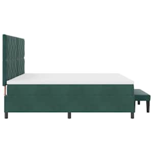 Postel s boxspringem s čelo Tmavě zelená 200 x 200 cm samet - obrázek 8