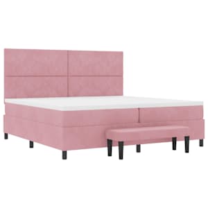 Postel s boxspringem s čelo Růžová 200 x 200 cm samet - obrázek 7