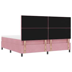 Postel s boxspringem s čelo Růžová 200 x 200 cm samet - obrázek 10