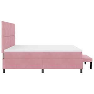 Postel s boxspringem s čelo Růžová 200 x 200 cm samet - obrázek 9
