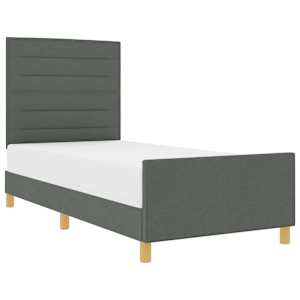Rám postele s čelo Tmavě šedá 80 x 200 cm textil - obrázek 2