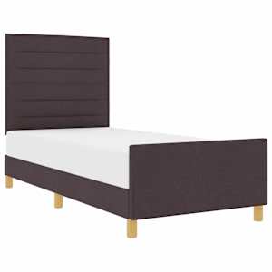 Rám postele s čelo Tmavě hnědá 80 x 200 cm textil - obrázek 2