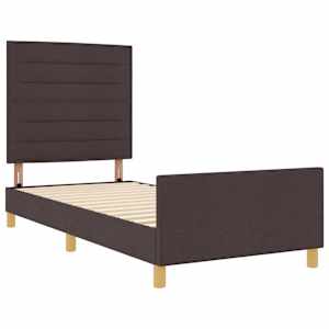 Rám postele s čelo Tmavě hnědá 80 x 200 cm textil - obrázek 6