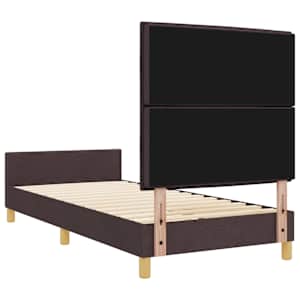 Rám postele s čelo Tmavě hnědá 80 x 200 cm textil - obrázek 9