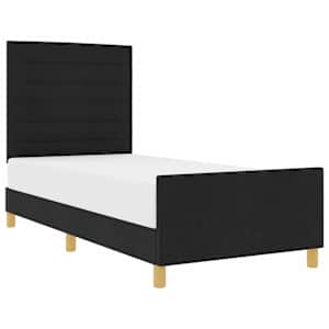 Rám postele s čelo Černá 90 x 190 cm textil - obrázek 2