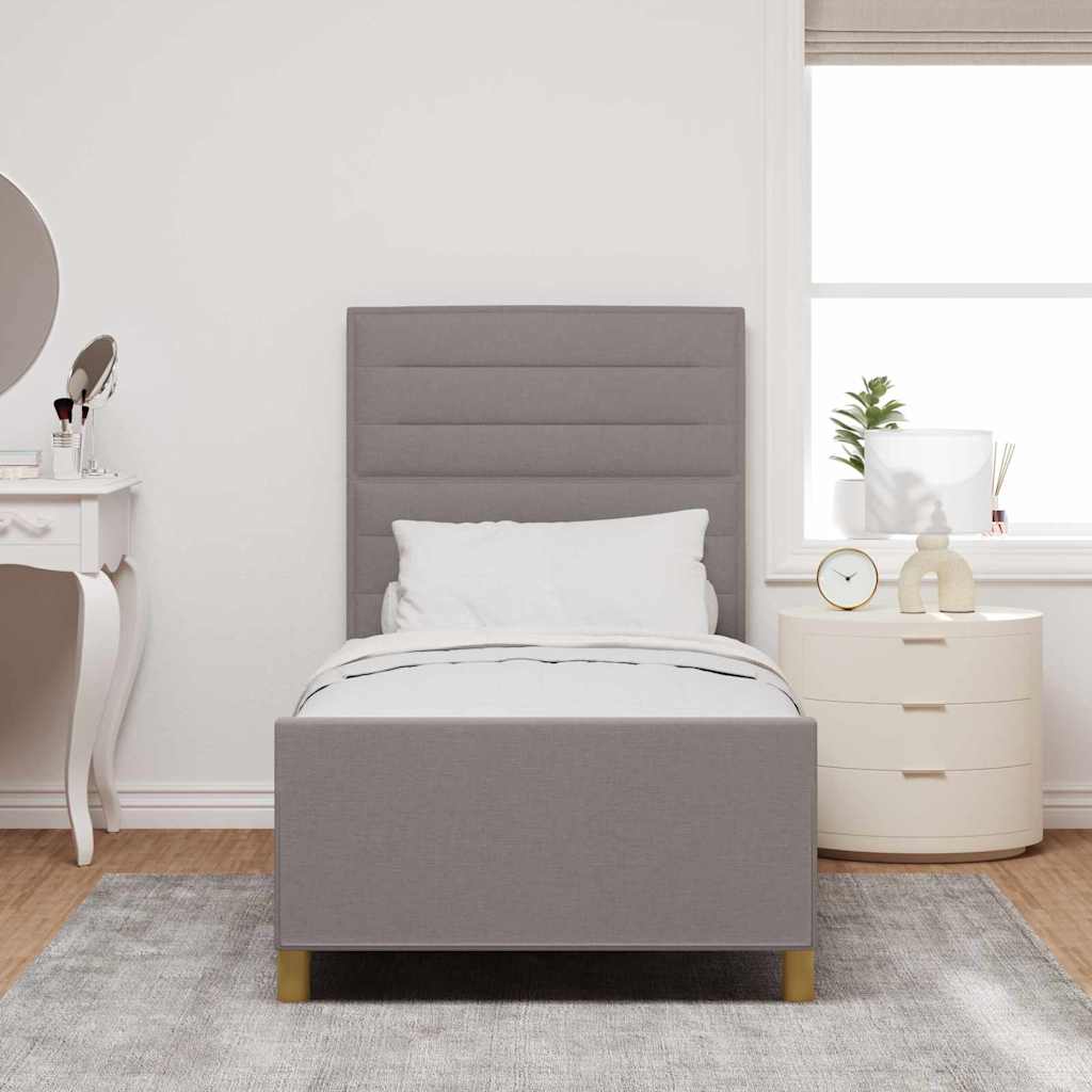 Rám postele s čelo Taupe 90 x 190 cm textil - obrázek 3