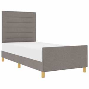 Rám postele s čelo Taupe 90 x 190 cm textil - obrázek 2