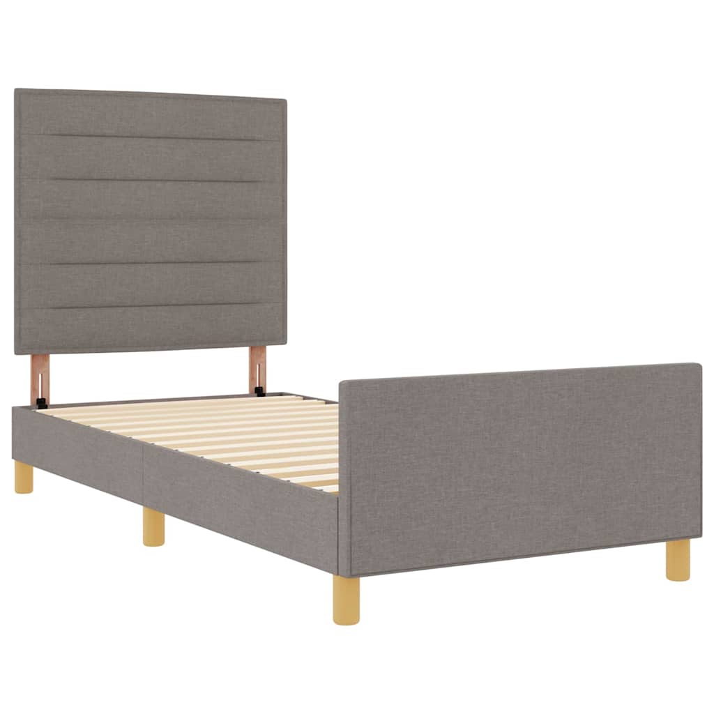 Rám postele s čelo Taupe 90 x 190 cm textil - obrázek 4