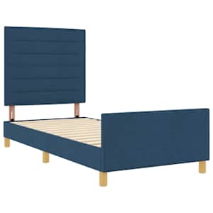 Rám postele s čelo Modrá 90 x 190 cm textil - obrázek 5
