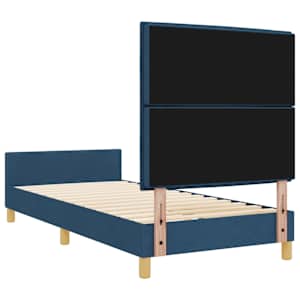 Rám postele s čelo Modrá 90 x 190 cm textil - obrázek 9