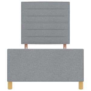 Rám postele s čelo Světle šedá 100 x 200 cm textil - obrázek 7