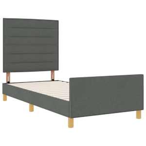 Rám postele s čelo Tmavě šedá 100 x 200 cm textil - obrázek 4