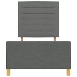 Rám postele s čelo Tmavě šedá 100 x 200 cm textil - obrázek 7
