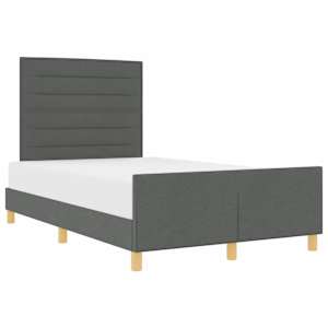 Rám postele s čelo Tmavě šedá 120 x 190 cm textil - obrázek 2