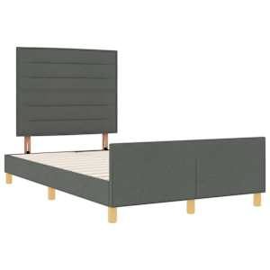 Rám postele s čelo Tmavě šedá 120 x 190 cm textil - obrázek 6