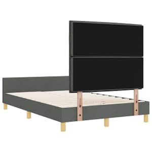 Rám postele s čelo Tmavě šedá 120 x 190 cm textil - obrázek 9