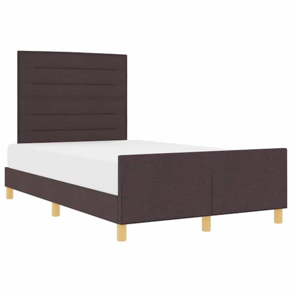 vidaXL Voodi raam peaga Tumepruun 120 x 190 cm kangas