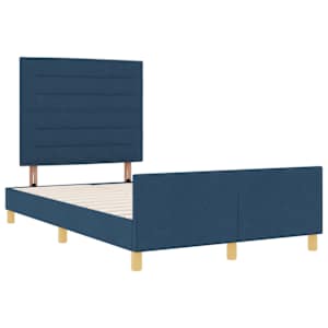 Rám postele s čelo Modrá 120 x 190 cm textil - obrázek 5