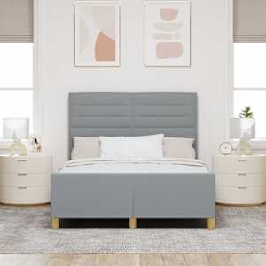 Rám postele s čelo Světle šedá 140 x 190 cm textil - obrázek 3