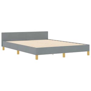 Rám postele s čelo Světle šedá 140 x 190 cm textil - obrázek 4