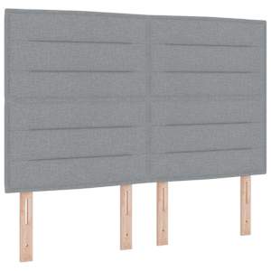 Rám postele s čelo Světle šedá 140 x 190 cm textil - obrázek 6