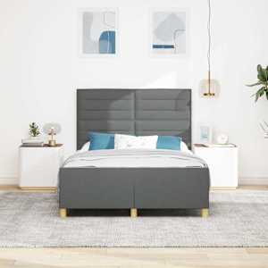 Rám postele s čelo Tmavě šedá 140 x 190 cm textil - obrázek 3