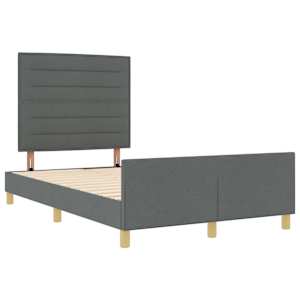 Rám postele s čelo Tmavě šedá 140 x 190 cm textil - obrázek 4