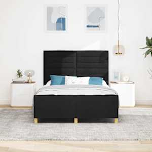 Rám postele s čelo Černá 140 x 190 cm textil - obrázek 3