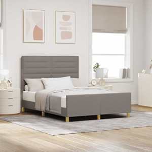 Rám postele s čelo Taupe 140 x 190 cm textil - obrázek 1