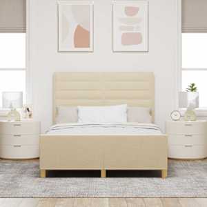 Rám postele s čelo Krémová 140 x 190 cm textil - obrázek 3