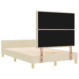 Rám postele s čelo Krémová 140 x 190 cm textil - obrázek 9