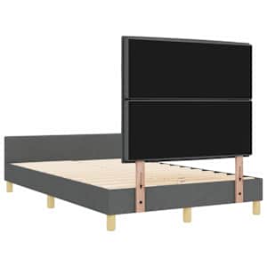 Rám postele s čelo Tmavě šedá 160 x 200 cm textil - obrázek 9