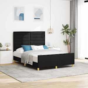 Rám postele s čelo Černá 160 x 200 cm textil - obrázek 1