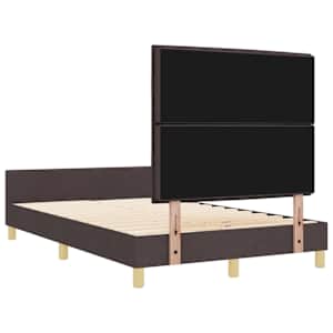 Rám postele s čelo Tmavě hnědá 160 x 200 cm textil - obrázek 9