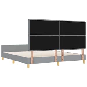 Rám postele s čelo Světle šedá 180 x 200 cm textil - obrázek 9