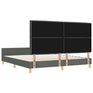 Rám postele s čelo Tmavě šedá 180 x 200 cm textil - obrázek 9