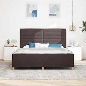 Rám postele s čelo Tmavě hnědá 180 x 200 cm textil - obrázek 3