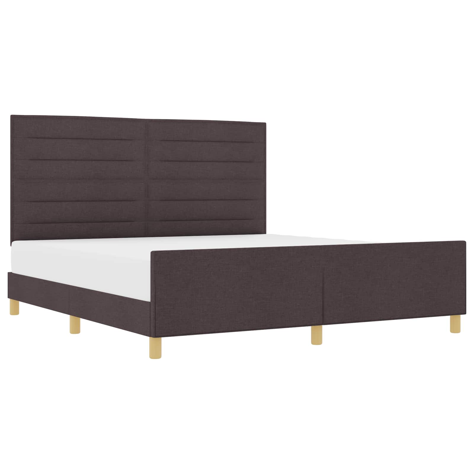 vidaXL Bedframe met hoofdeinde Donkerbruin 180 x 200 cm Stof bruin, foto 3