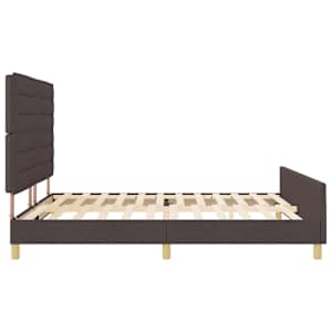 Rám postele s čelo Tmavě hnědá 180 x 200 cm textil - obrázek 8
