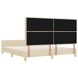 Rám postele s čelo Krémová 180 x 200 cm textil - obrázek 9